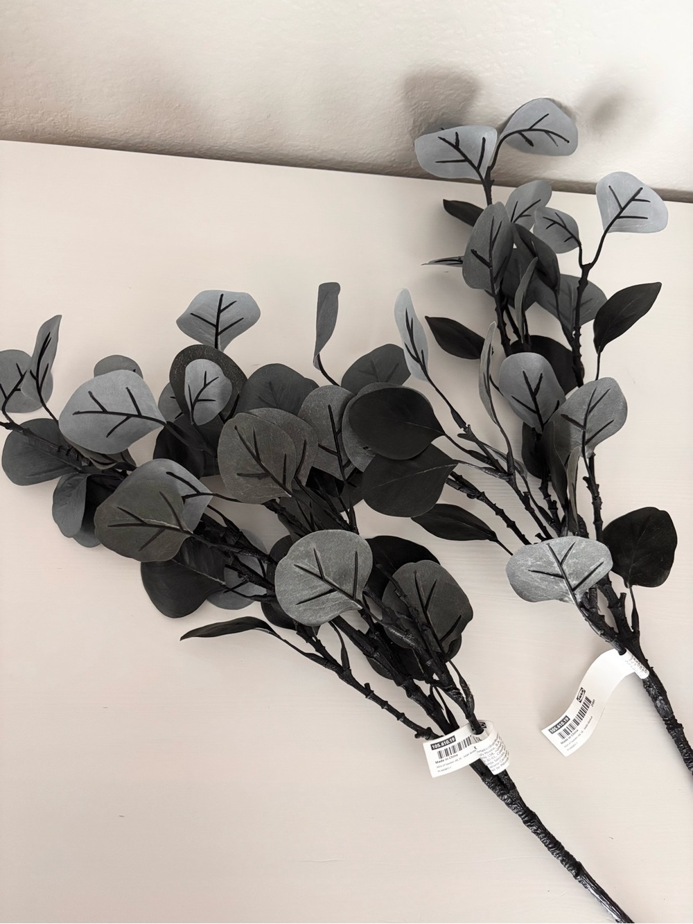 IKEA Black Eucalyptus Faux Stems (2) NWT